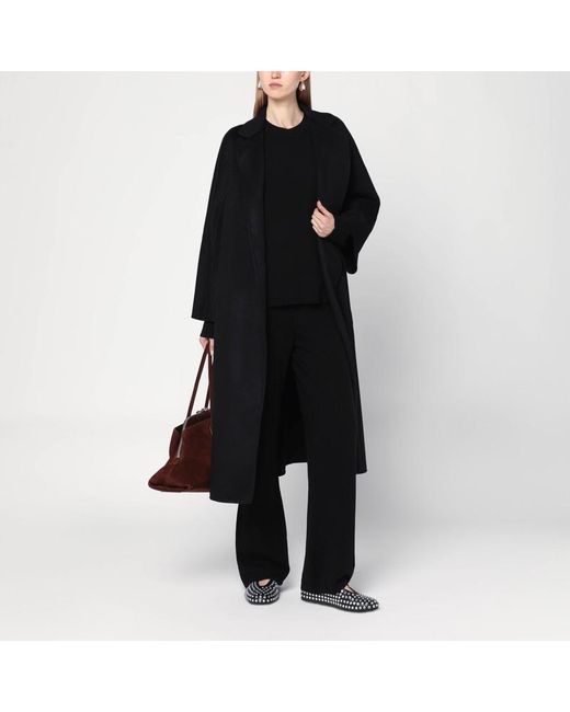 Max Mara Black Wickelmantel Aus Schwarzem Kaschmir