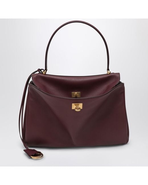 Balenciaga Purple Smooth Dark Calfskin Medium Rodeo Bag