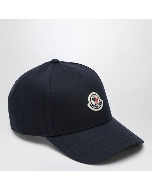 Moncler Blue Baseball Cap With Front Patch for men