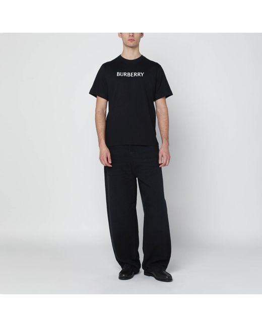 Burberry Black T-Shirt With Logo Print for men