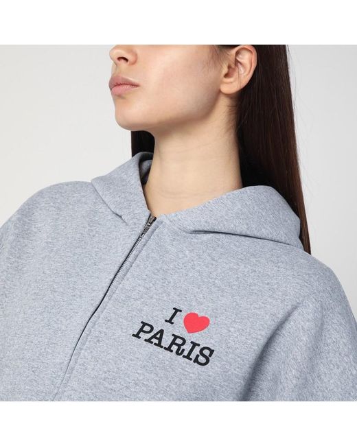 Sweat À Capuche Zippé I Love Paris Balenciaga en coloris Blue