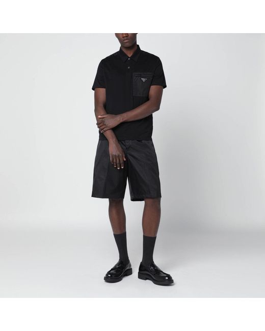 Prada Black Re-Nylon Bermuda Shorts for men