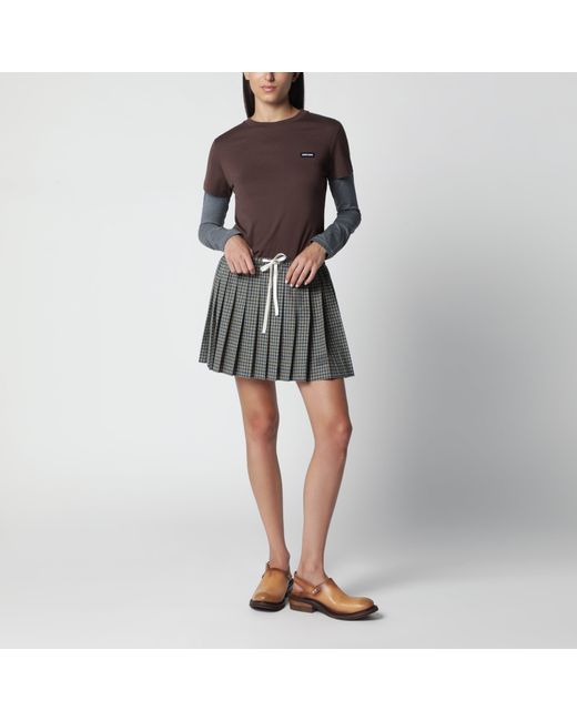 Miu Miu Black Cocoa/Anthracite Cotton Jersey T-Shirt
