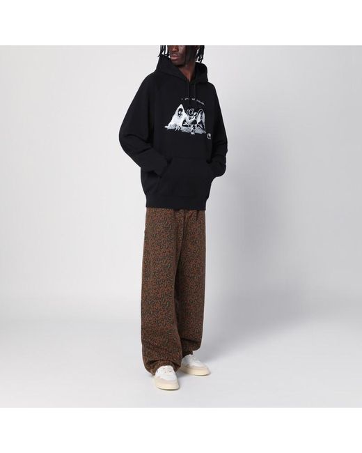 Felpa hooded pepe friends nera di Carhartt in Black da Uomo