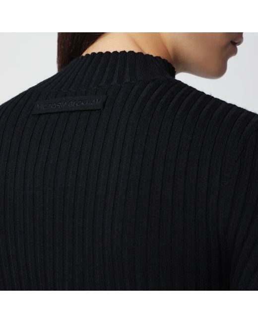 Victoria Beckham Black Georgia Ribbed Sweater