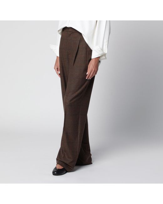Loro Piana Brown Check-Pattern Trousers