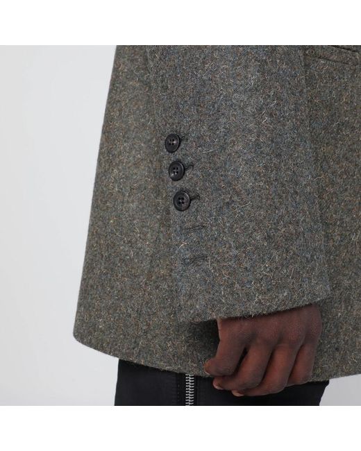 Rick Owens Gray Concordian Single-Breasted Wool Jacket for men