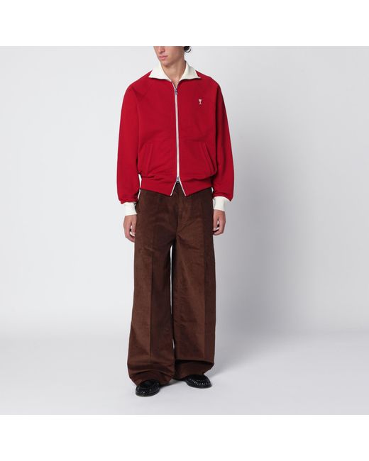 AMI Brown Chocolate Corduroy Trousers for men
