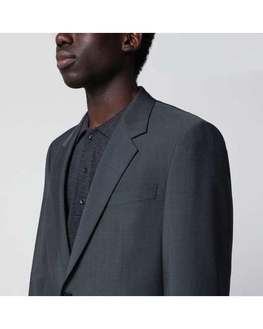 Valentino Black Single-Breasted Wool And Mohair Jacket for men