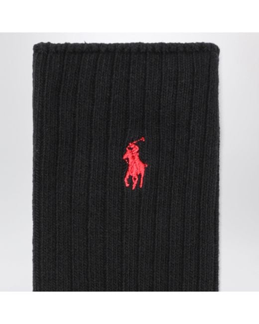 Polo Ralph Lauren Black Cotton-Blend Logo Socks for men