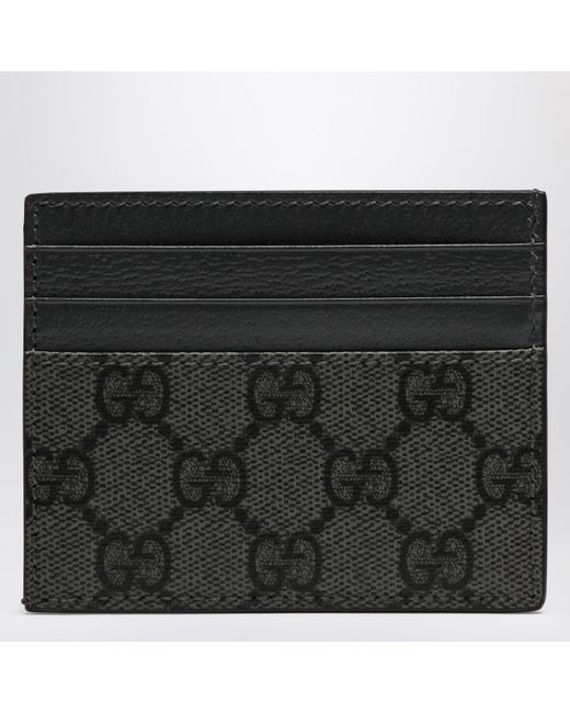 Gucci Black gg Supreme Fabric Card Holder Grey/ for men