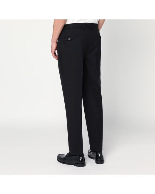 Santaniello Black Regular Wool Pants for men