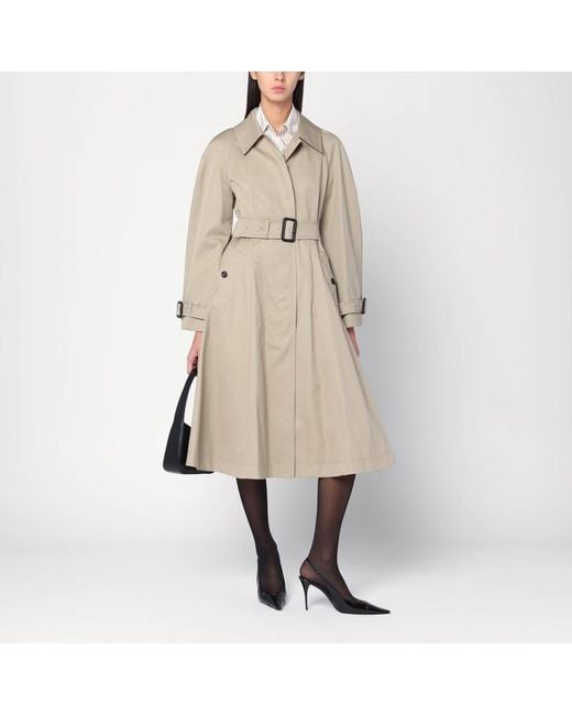 Car coat ellingham lungo beige in gabardine di Burberry in Natural