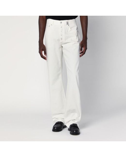 Pantalone in denim di Alexander McQueen in White da Uomo