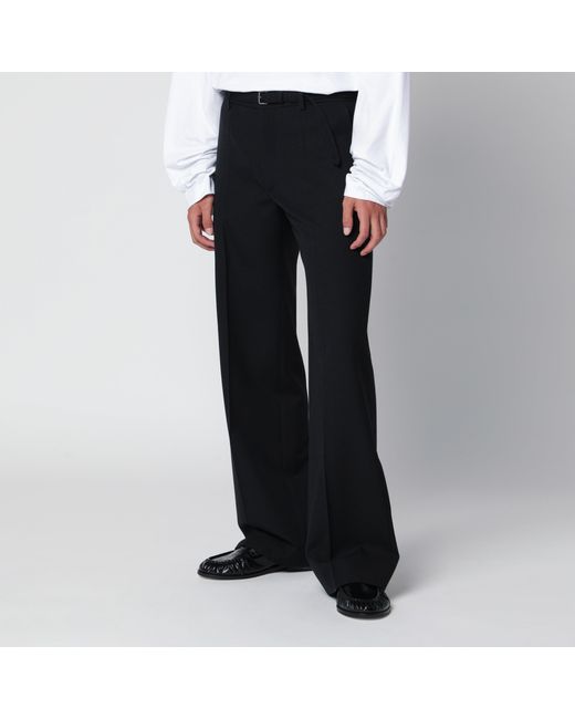 Dries Van Noten Black Wool Trousers With Belt for men