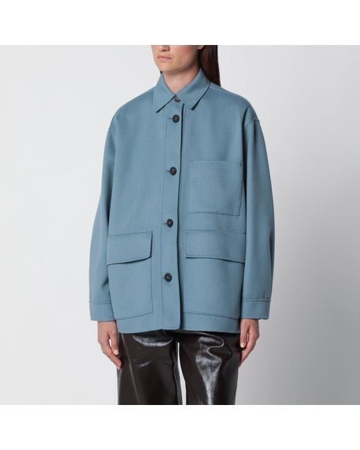 Weekend by Maxmara Blue Wool Shirt Jacket