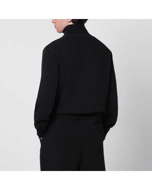Entire studios Black Cotton Buttoned Sweater for men