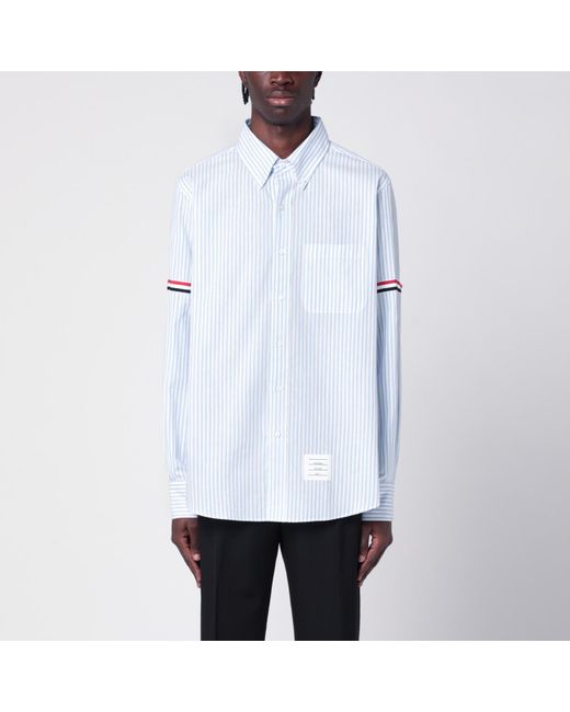 Thom Browne White Striped Button Down Shirt for men