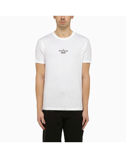 Stone Island White Archivio Project T-shirt for men