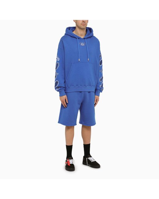 Off-White c/o Virgil Abloh Blue Off- Nautical Bermuda Shorts With Logo for men
