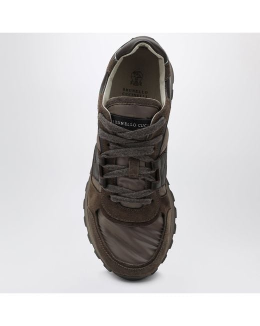 Brunello Cucinelli Brown Torba Leather Sneakers