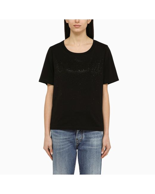 DSquared² Black Cotton Crew Neck T Shirt With Logo
