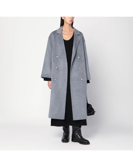Loulou de Saison Blue Borneo Lds Melange Coat