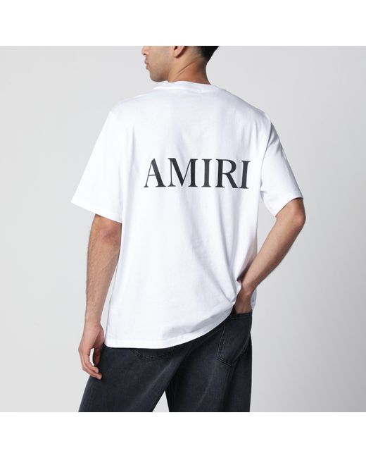 Amiri White Cotton T-Shirt With Logo Print for men