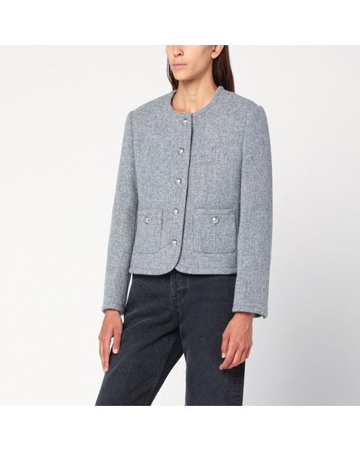 Giacca grigia mélange in tweed di DUNST in Gray