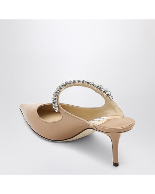 Sabot bing 65 color biscotto con strass di Jimmy Choo in White