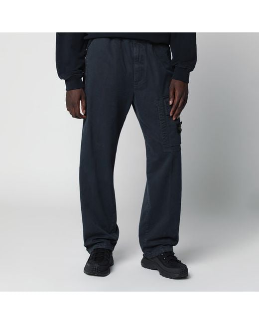 Stone Island Blue Cotton Jogger Pants for men