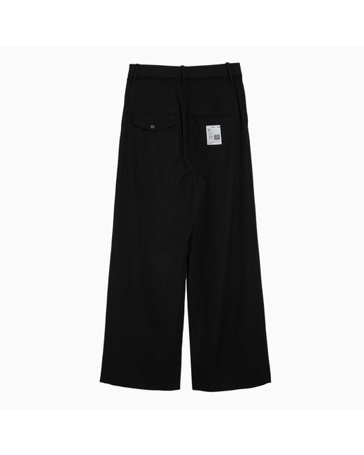 Maison Mihara Yasuhiro Black Wool-blend Wide Trousers for men