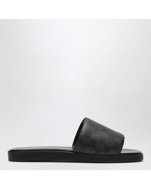 Gucci Black Generation Gg Canvas Slider Sandals for men