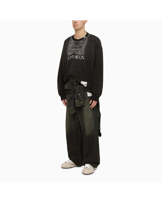 Maison Mihara Yasuhiro Green Wide Denim Jeans With Integrated Shirt Waistband for men
