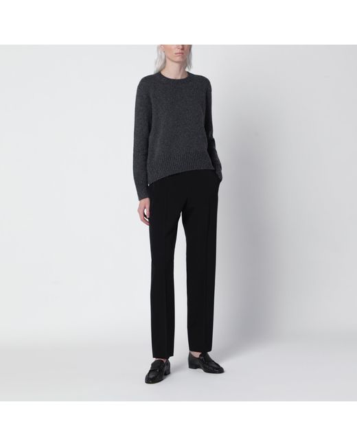 The Row Black Pato Charcoal Melange Cashmere Sweater