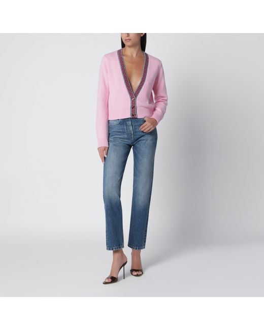 Versace Blue High-Waisted Straight-Leg Cotton Jeans