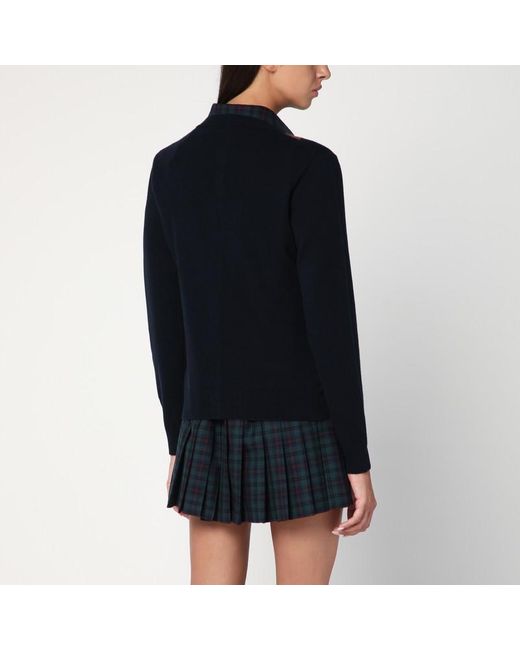 Cardigan En Cachemire Bleu À Losanges Miu Miu en coloris Black
