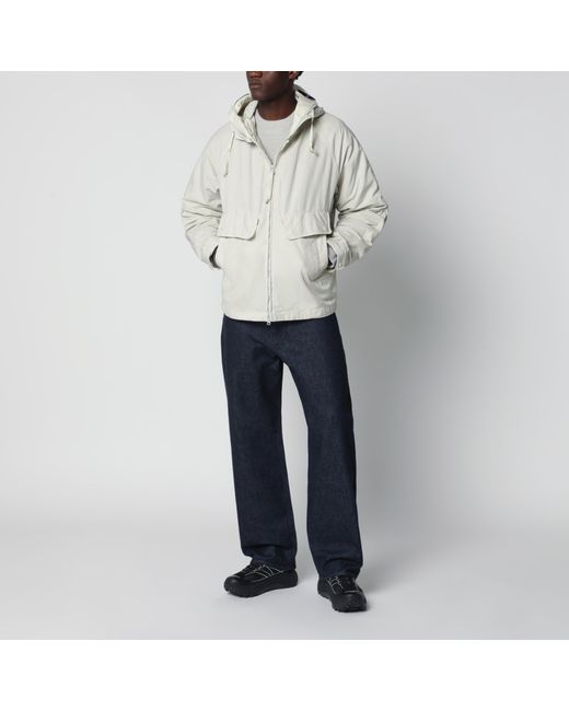 C P Company Gray Birch Hooded Jacket With Goggle Lenses for men