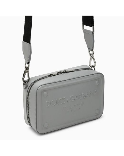 Borsa a tracolla in pelle grigia per fotocamera di Dolce & Gabbana in Gray da Uomo
