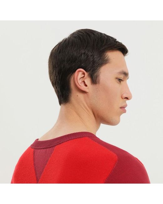 Pull Col Rond Color Block 1989 STUDIO pour homme en coloris Red