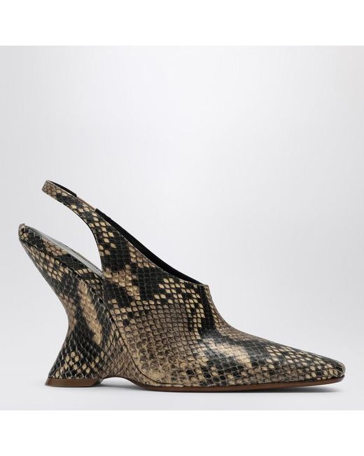 Pumps con zeppa in pelle stampata di Dries Van Noten in Brown