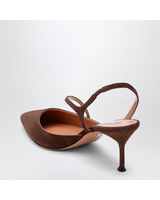 Aquazzura Brown Espresso Dynasty Suede Pumps
