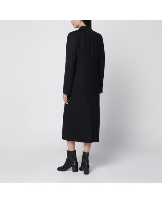 Maison Margiela Black Wool Double-Breasted Coat