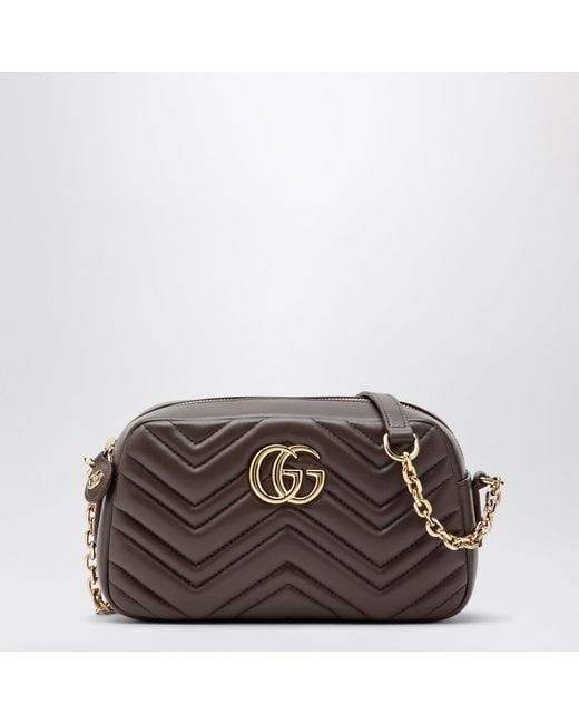 Gucci Brown Small Gg Marmont Camera Bag