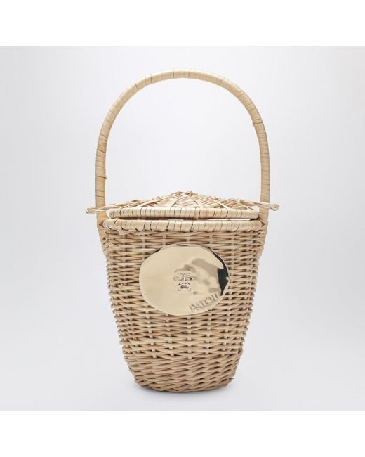 Patou Metallic Wicker Bucket