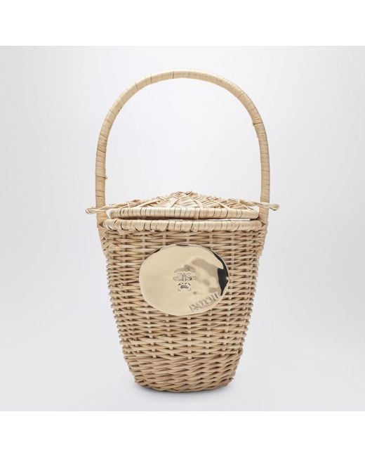 Patou Metallic Wicker Bucket