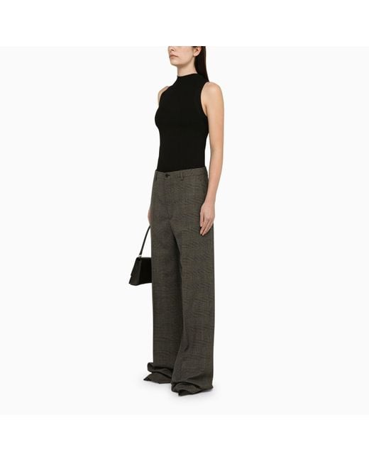 Balenciaga Black /grey Wool Wide Trousers
