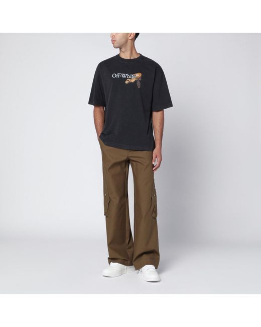 Off-White c/o Virgil Abloh Brown Cargo Trousers With Logo for men