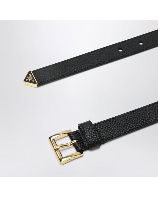 Prada Black Saffiano Leather Belt
