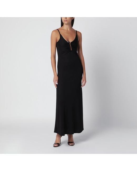 Christopher Esber Black Ribbed Stretch Jersey Dress